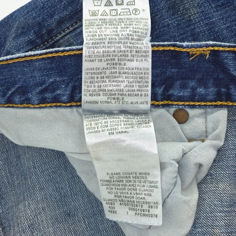 Levi's 501 Jeans Men 36x32 (38x32) Straight Leg Medium Wash Denim Whiskers Faded